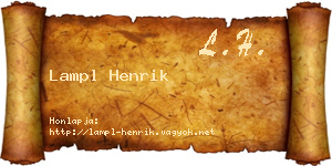 Lampl Henrik névjegykártya